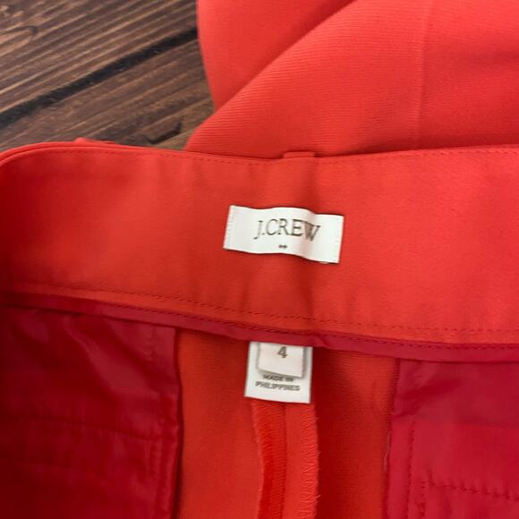 J. Crew Drapey Crepe Pleated Red Orange Business Pants Size 4 - Picture 4 of 11